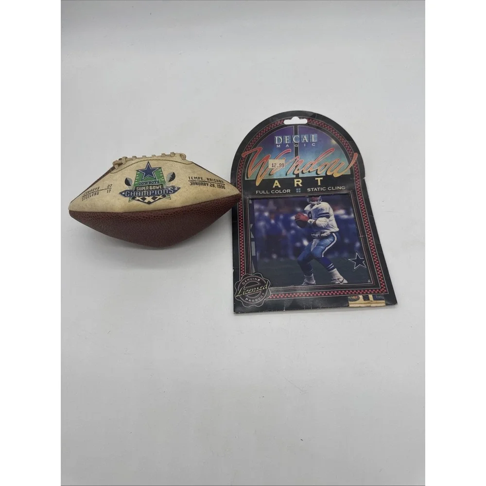 1996 Dallas Cowboys Super Bowl Champions Mini Football And Troy Aikman Window